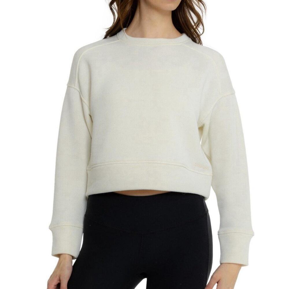 Smartwool cream cropped crewneck sweatshirt
